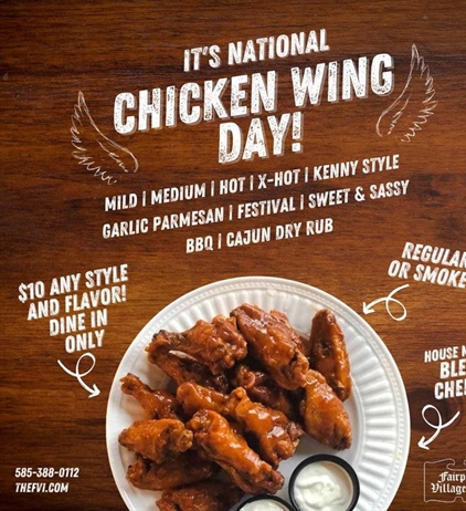 🐓🍗

#NationalChickenWingDay #nationalchickenwingday #thefairportvillageinn #smallbusinessowner #smallbusiness #fairportvillageinn #FVI #thefvi #finditinfairport