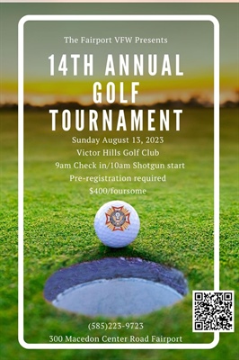 This Sunday!  6 spots remaining! Register online here, link to pay at bottom of page:
https://vfw8495.com/di/vfw/v2/default.asp?pid=93052