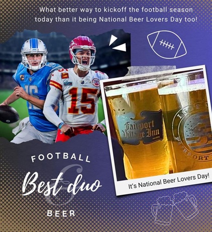 🏈Are you ready for some football??🏈
We’ll be kicking off the start of the season at 7pm tonight with:

🍻$15 buckets of beer and
🍗$10 Wings (Dine-in only)

Let’s gooooo!!!