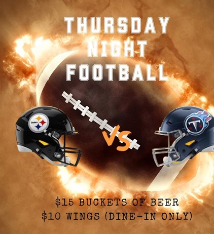 Here we go Steelers!! 💛🖤  Thursday Night Football, Beer and Wings sounds like a good night. 🍻 

thefvi.com
585-388-0112