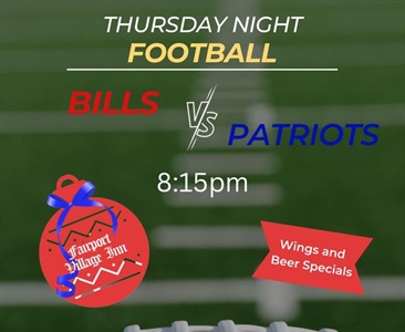 🏈 Big Bills Rivalry tonight! Game and sound will be on! Beer and Wings Specials. Let’s Go Buffalo 🦬  
.
.
.
.
.
.
.
.
#thefairportvillageinn #eatlocal #fairportny #smallbusinessowner #fvi #fairportvillageinn #FVI #BillsMafia #thefvi #BuffaloBills #buffalobills #FairportNY