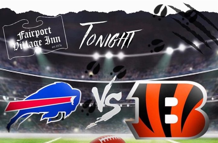 Big game tonight! Rumble in the Jungle! Let’s go Buffalo!

🍺Beer and Wing specials!🍗

#thefairportvillageinn #eatlocal #supportlocalbusiness #smallbusinessowner #fairportvillageinn #FVI #BillsMafia #thefvi #supportsmallbusiness #BuffaloBills #buffalobills #FairportNY #SupportSmallBusiness