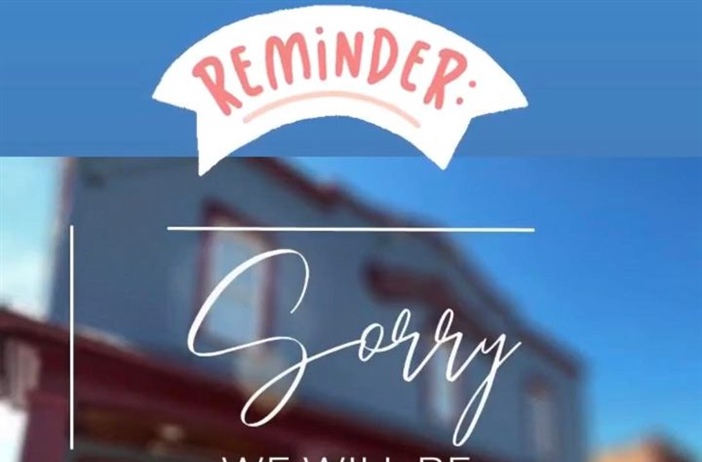 Just taking a day off to rest up and relax. We’ll be back open on Tuesday at 11am.