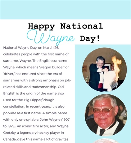 Happy National Wayne Day to the one, the only, Fairport Village Inn founder Wayne Beckwith!