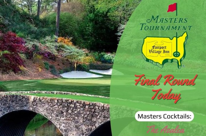 Join us today for an exciting afternoon of golf as we watch the final round of the Masters! ⛳️ 

Enjoy refreshing Masters themed drinks and the thrilling conclusion of one of golf's most prestigious tournaments. 
.
.
.
.
.
.
#Masters #Golf #FairportVillageInn"