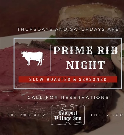 Prime Rib Nights at the Fairport Village Inn!