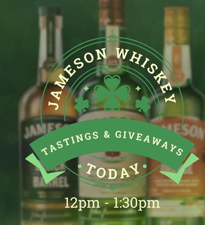 Join Us for Jameson Whiskey Tastings & Giveaways!