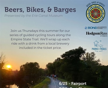 Time to get your bikes out for our June 25th Beer, Bikes and Barges tour around Fairport In conjunction with the Erie Canal Museum!