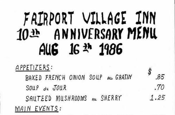 Take a look at these prices from our 10th Anniversary menu